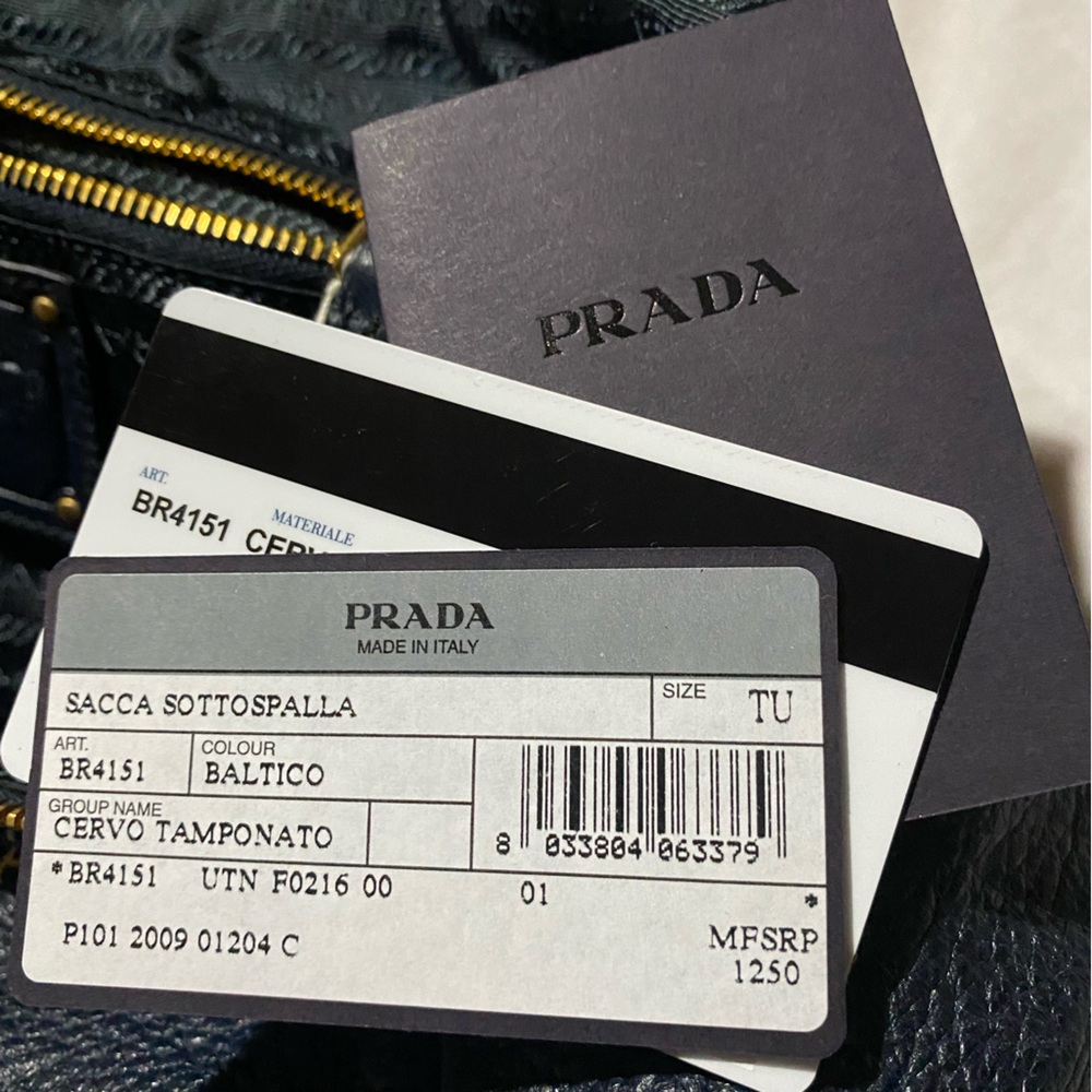 Large Navy Blue PRADA Hobo Bag - Picture 4 of 11